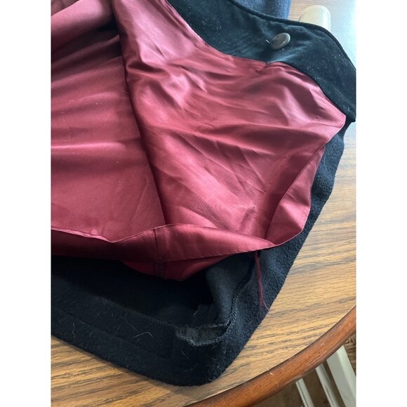 Kristen Blake button front black wool hooded  long coat size 6P - Picture 7 of 9